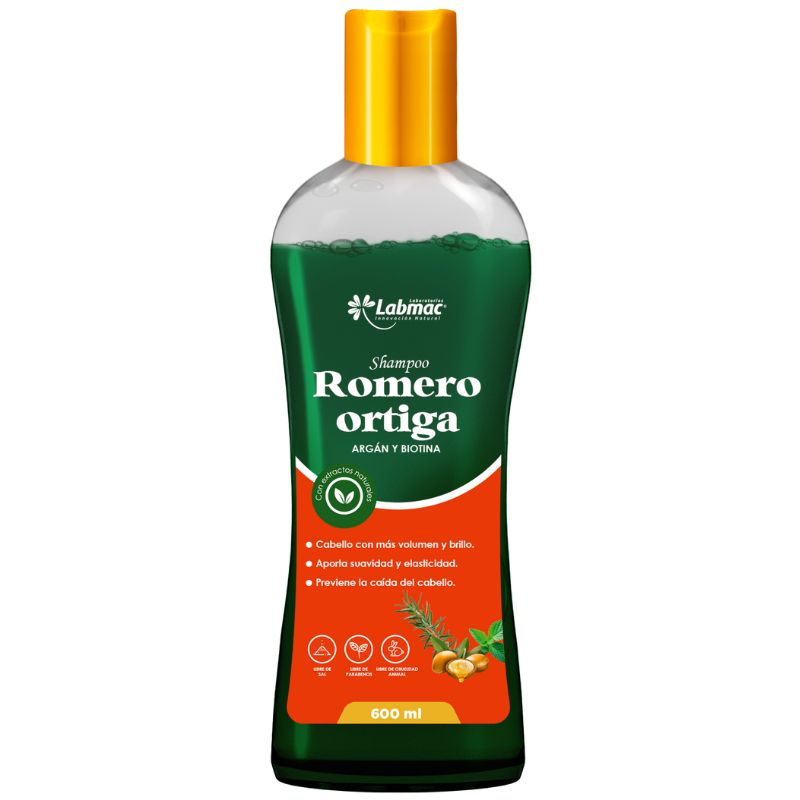 SHAMPO ROMERO + ORTIGA+ ARGAN Y BIOTINA LABMAC