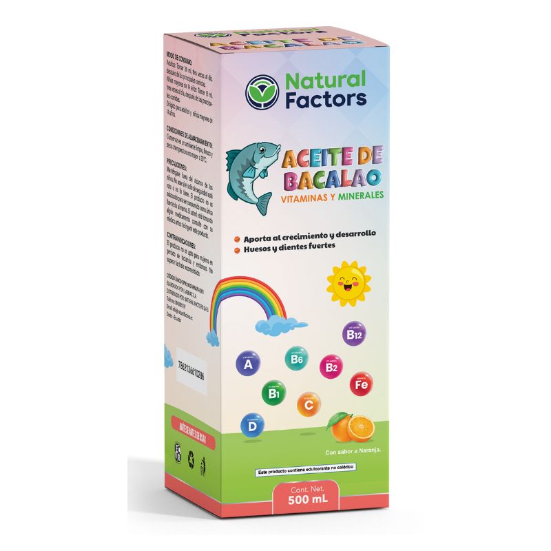 ACEITE DE BACALAO JARABE 500 ML NATURAL FACTORS
