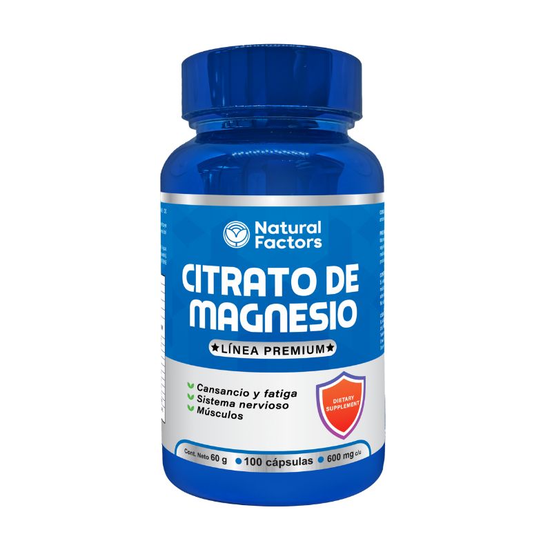 CITRATO DE MAGNESIO 600 MG  NATURALS FACTORS X 100 CAP.