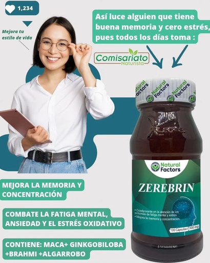 [NTF-0042] ZEREBRIN CAPSULAS *100 NATURAL FACTORS