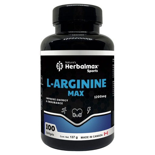 [HMX-0037] L-ARGININE MAX 100 SOFTGEL 1200MG HERBALMAX