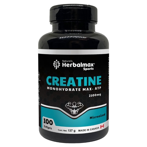 [HMX-0036] CREATINE MONOHYDRATE MAX ATP 100 SOFTGEL 2100 MG HERBALMAX