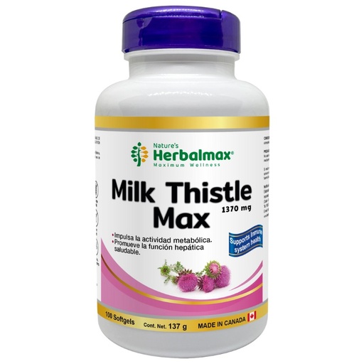 [HMX-0050] MILK THISTLE MAX 100 SOFTGEL 1370MG HERBALMAX