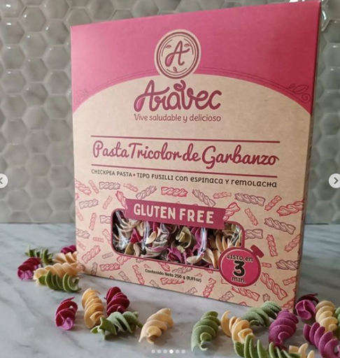 [AVC-0003] PASTA TRICOLOR DE GARBANZO TIPO FUSILLI CON ESPINACA Y REMOLACHA 250G