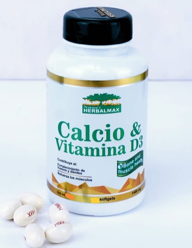 [HMX-0008] CALCIO & VITAMINA D3 30 SOFTGEL 1400MG HERBALMAX