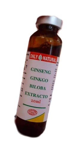 [GRA-0011] AMPOLLAS GINSENG + GINKGO BILOBA EXTRACTO 10 ML - ONLY NATURAL