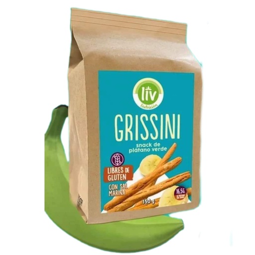 [LIV-0006] GRISSINI SNACK DE PLATANO DE VERDE 150g