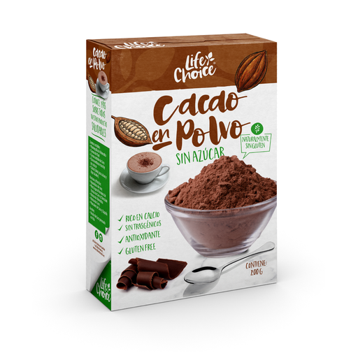 [LCH-0006] CACAO EN POLVO SIN AZUCAR LIFE CHOICE 200 GR