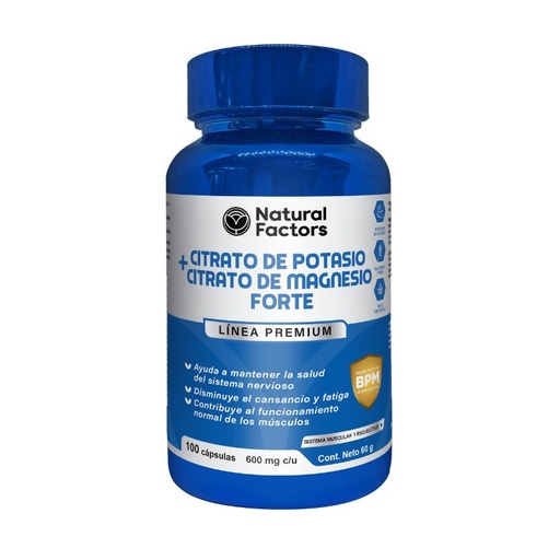 [NTF-0049] CITRATO DE POTASIO + CITRATO DE MAGNESIO 100 CAPSULAS 600 MG