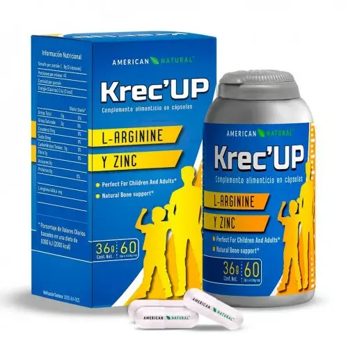 [AMN-0003] KREC UP L-ARGININE Y ZINC 60 CAPSULAS 600 MG