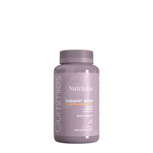 [FMS-0005] NUTRIPLUS RADIANT MIND - COLINA, L-THEANINA, ALPHA GPC 60 GOMITAS
