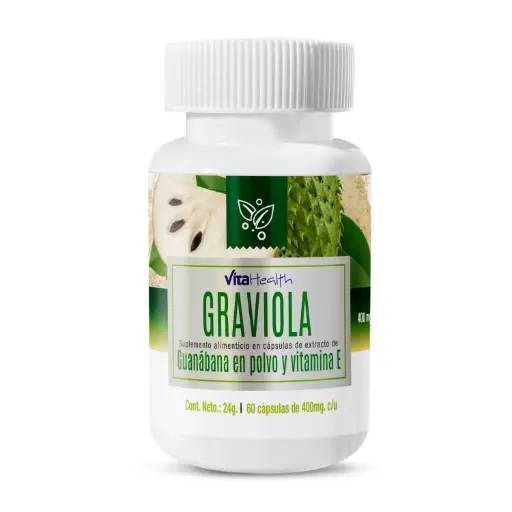 [VTH-0031] GRAVIOLA GUANABANA EN POLVO Y VITAMINA E 60 CAPSULAS 400 MG