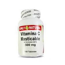 [ONL-0019] VITAMINA C MASTICABLE 100 TABLETAS 500 MG ONLY NATURAL