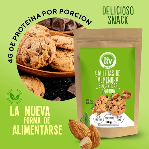 [LIV-0010] GALLETAS DE ALMENDRA SIN AZUCAR 120G