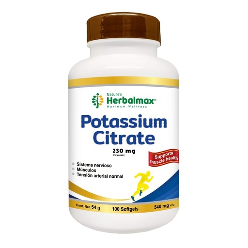 [HMX-0031] POTASSIUM CITRATE 100 SOFTGEL 230MG HERBALMAX