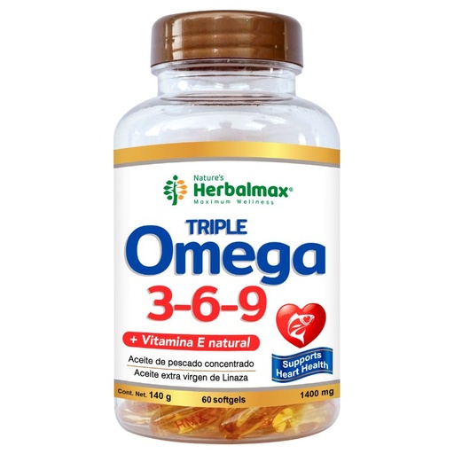 [HMX-0004] TRIPLE OMEGA 3.6.9 60 SOFTGEL 1400MG HERBALMAX