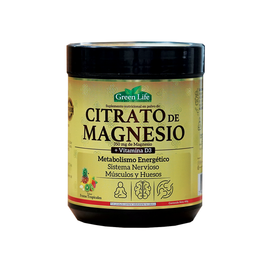 [GLF-0022] CITRATO DE MAGNESIO POLVO 400G GREEN LIFE