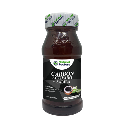 [NTF-0028] CARBON ACTIVADO + SABILA X100 375MG NATURAL FACTORS
